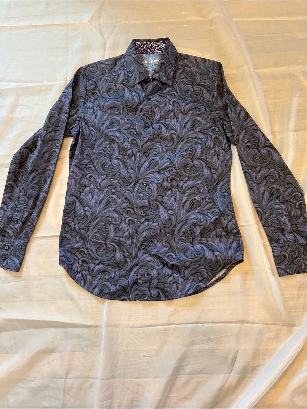 Robert Graham Men's Black & Purple Paisley Button-Up Shirt
